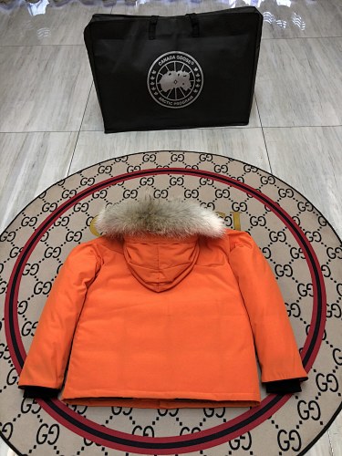 Canada Goose Orange Plush-Trim Hooded Parka
