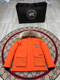 Canada Goose Orange Plush-Trim Hooded Parka