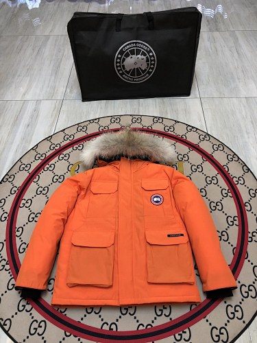 Canada Goose Orange Plush-Trim Hooded Parka