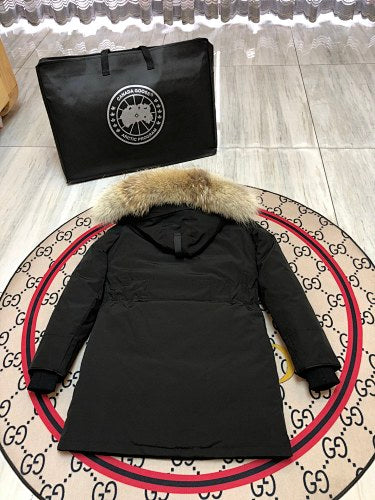 Canada Goose Black Plush-Trim Hooded Parka