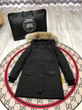 Canada Goose Black Plush-Trim Hooded Parka