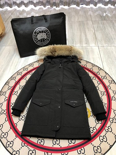 Canada Goose Black Plush-Trim Hooded Parka