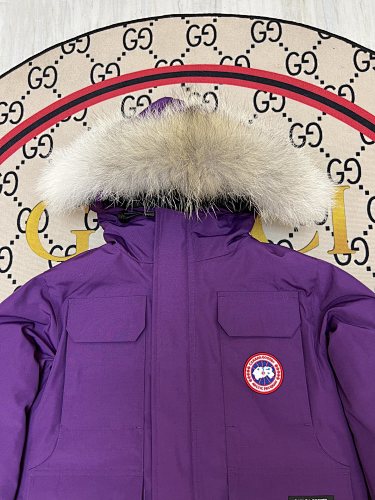 Canada Goose Purple Plush-Trim Hooded Parka