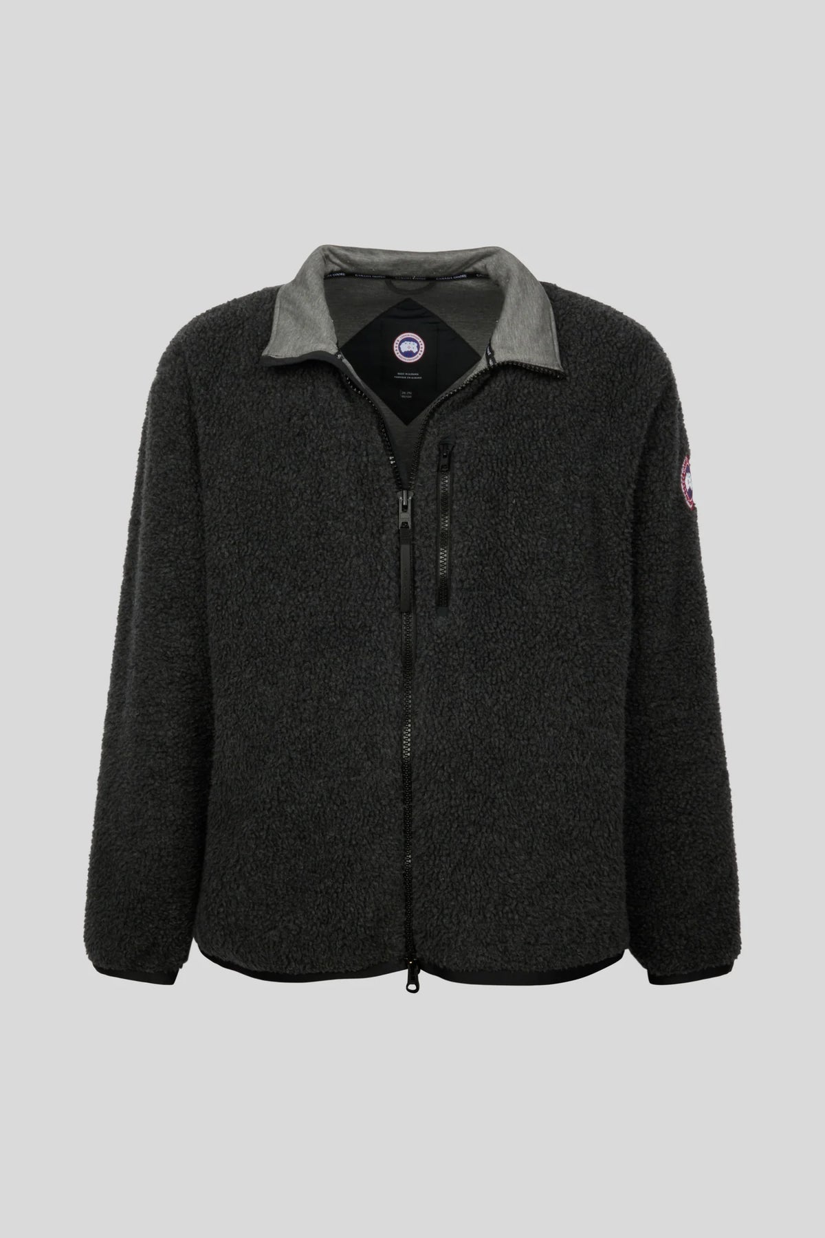 Canada Goose Black Textured Fleece Zip-Up Jacket